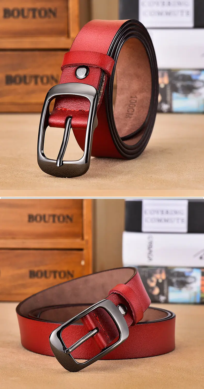 Women's Genuine Leather Belt with Pin Buckle, One-Piece Drop Shipping β feature 17