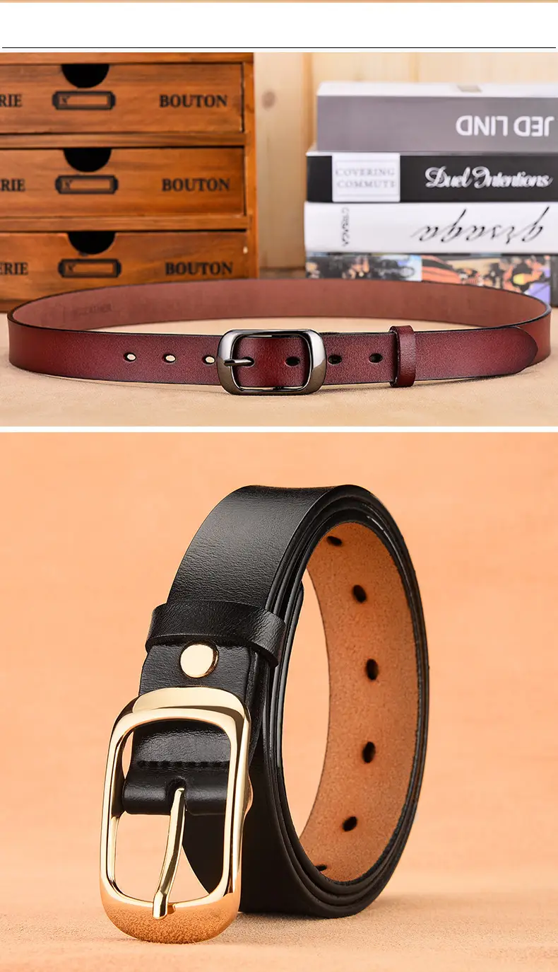 Women's Genuine Leather Belt with Pin Buckle, One-Piece Drop Shipping β feature 18
