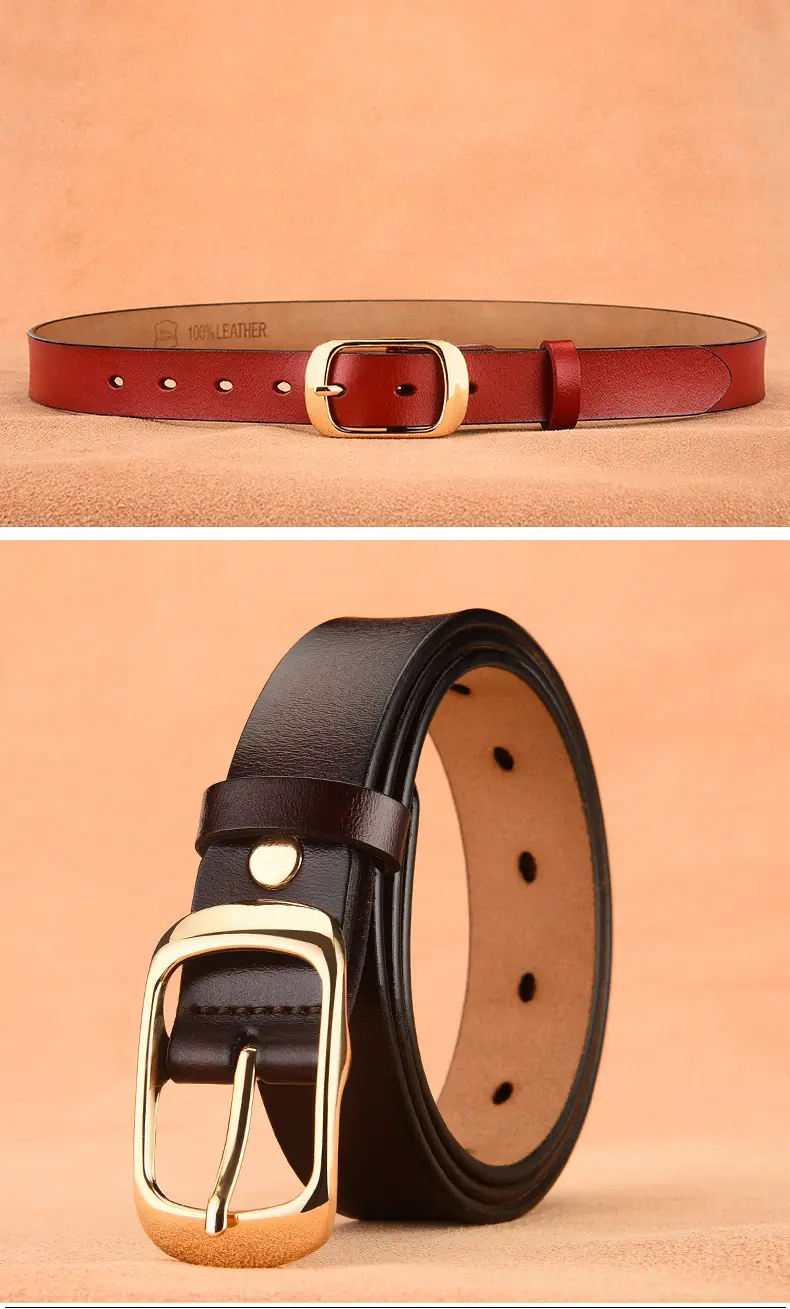 Women's Genuine Leather Belt with Pin Buckle, One-Piece Drop Shipping β feature 20