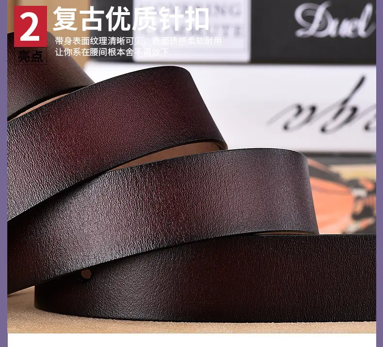 Women's Genuine Leather Belt with Pin Buckle, One-Piece Drop Shipping β feature 8