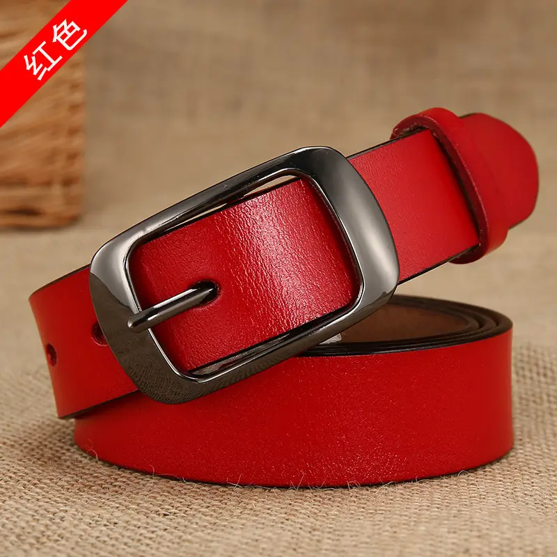 Women's Genuine Leather Belt with Pin Buckle, One-Piece Drop Shipping