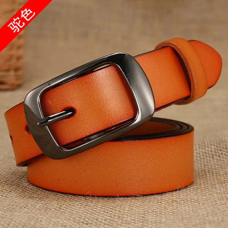 Women's Genuine Leather Belt with Pin Buckle, One-Piece Drop Shipping - Image 2
