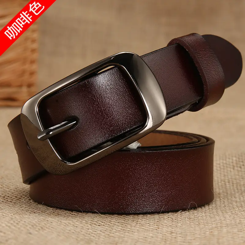 Women's Genuine Leather Belt with Pin Buckle, One-Piece Drop Shipping - Image 4