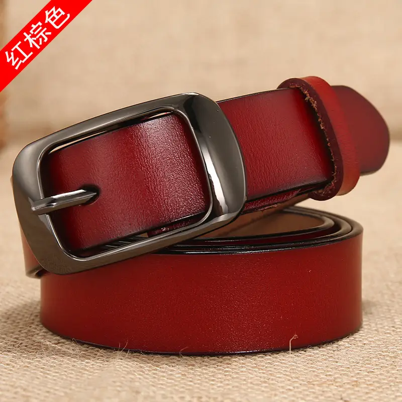 Women's Genuine Leather Belt with Pin Buckle, One-Piece Drop Shipping - Image 5