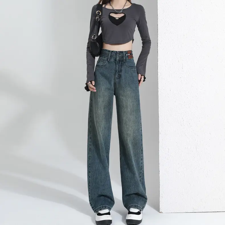 Wide Leg Jeans Women 2023 High Waist Loose Fit - Image 4