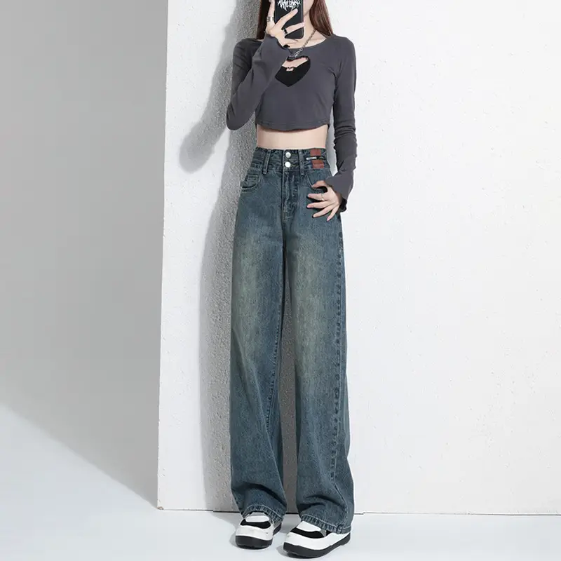 Wide Leg Jeans Women 2023 High Waist Loose Fit - Image 5