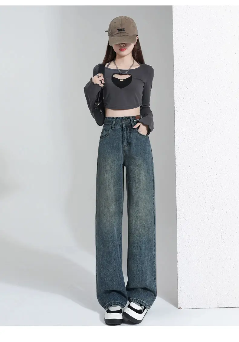 Wide Leg Jeans Women 2023 High Waist Loose Fit — feature 11