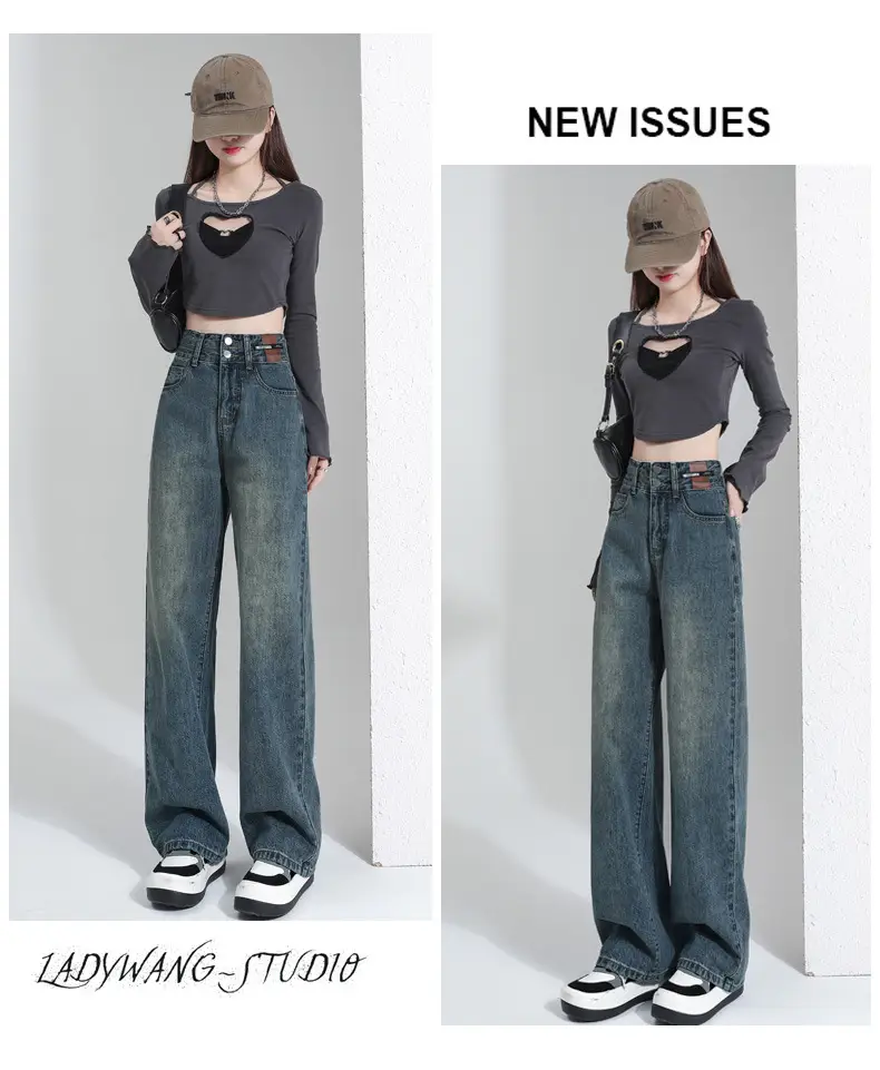Wide Leg Jeans Women 2023 High Waist Loose Fit — feature 12