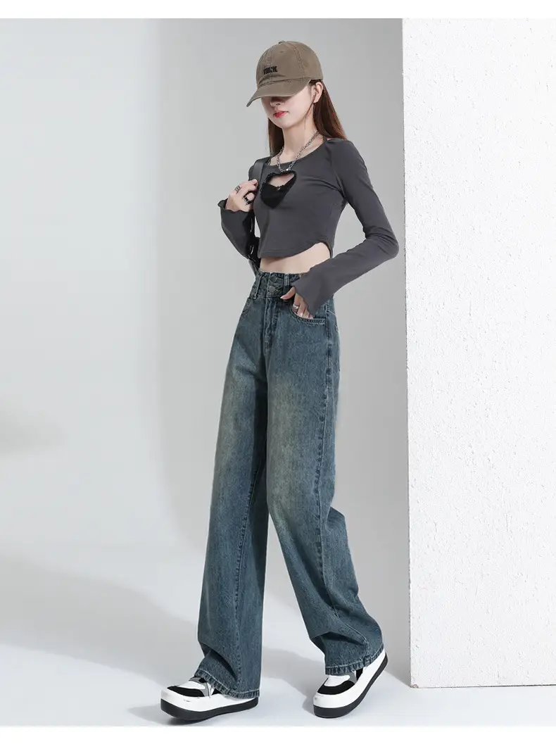 Wide Leg Jeans Women 2023 High Waist Loose Fit — feature 14