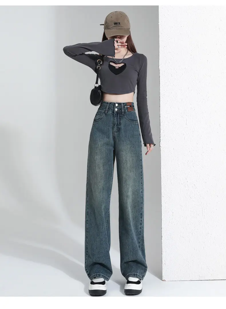 Wide Leg Jeans Women 2023 High Waist Loose Fit — feature 17