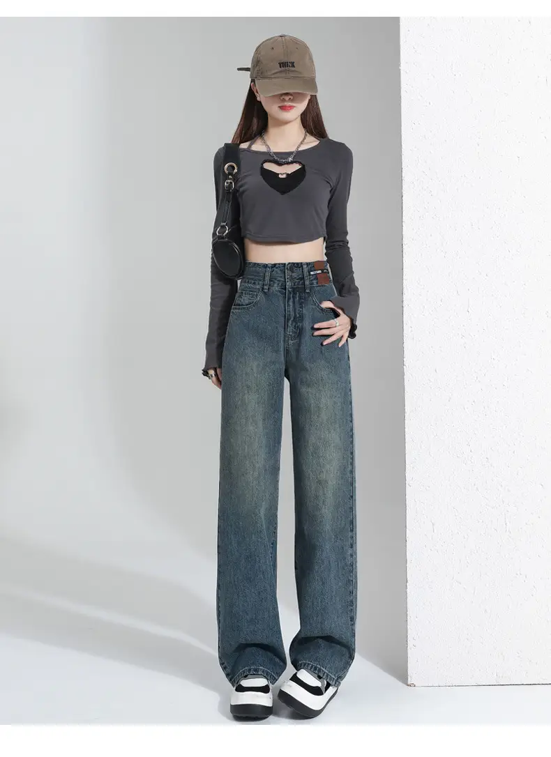Wide Leg Jeans Women 2023 High Waist Loose Fit — feature 18