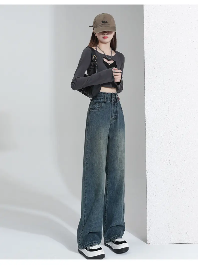 Wide Leg Jeans Women 2023 High Waist Loose Fit — feature 19