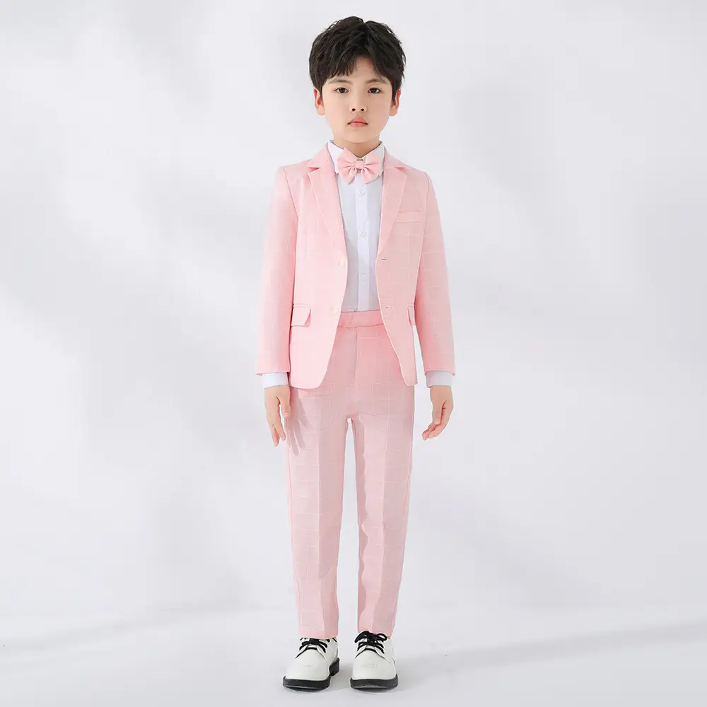 Children's Light Blue Suit Dress Boy's Spring Autumn Performance Suit - Image 6