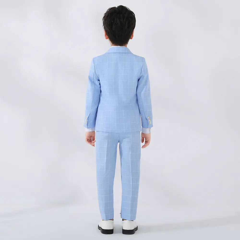 Children's Light Blue Suit Dress Boy's Spring Autumn Performance Suit - Image 7