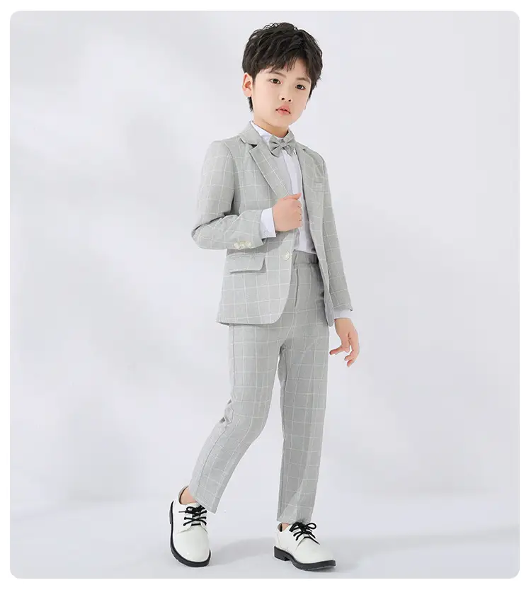 Children's Light Blue Suit Dress Boy's Spring Autumn Performance Suit — feature 15