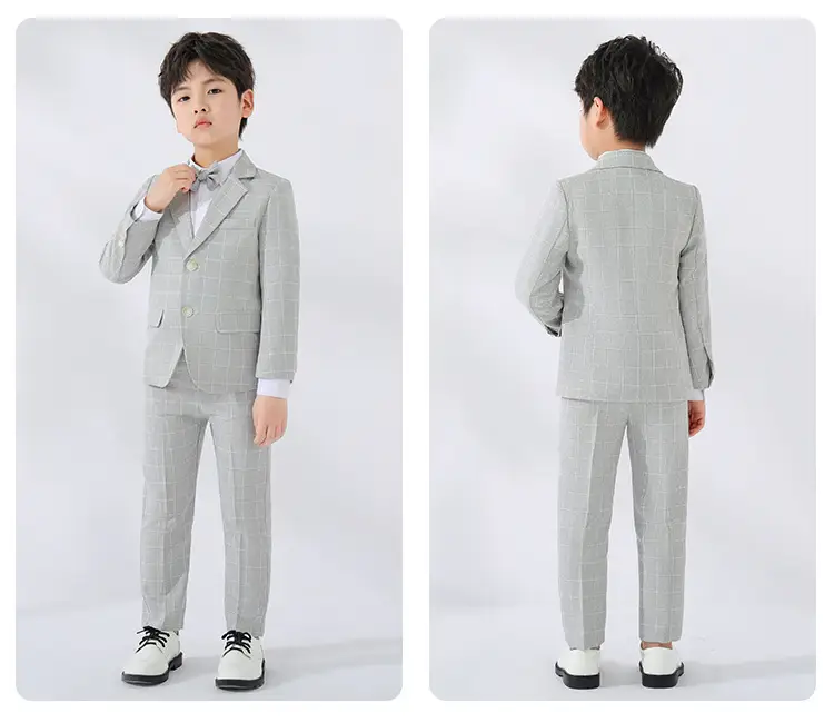 Children's Light Blue Suit Dress Boy's Spring Autumn Performance Suit — feature 16