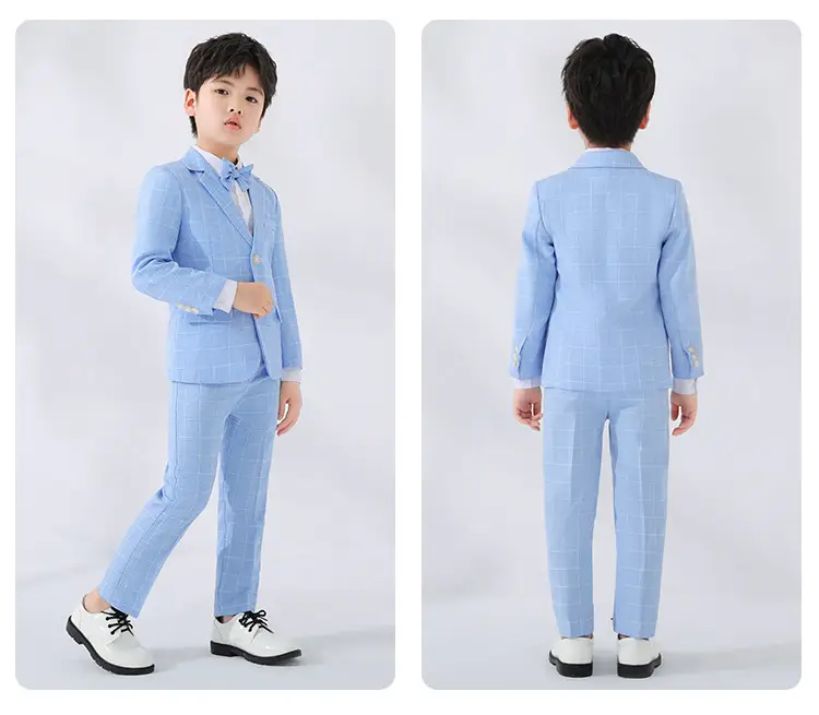 Children's Light Blue Suit Dress Boy's Spring Autumn Performance Suit — feature 20