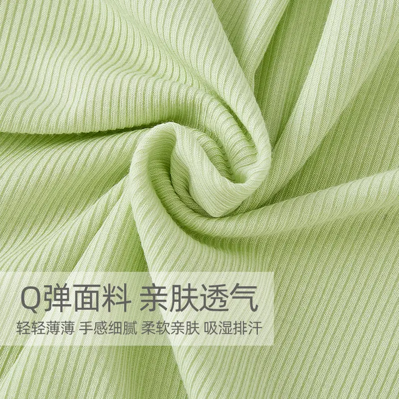 Baby's Green Striped Summer Jumpsuit Modal Fabric - Image 8