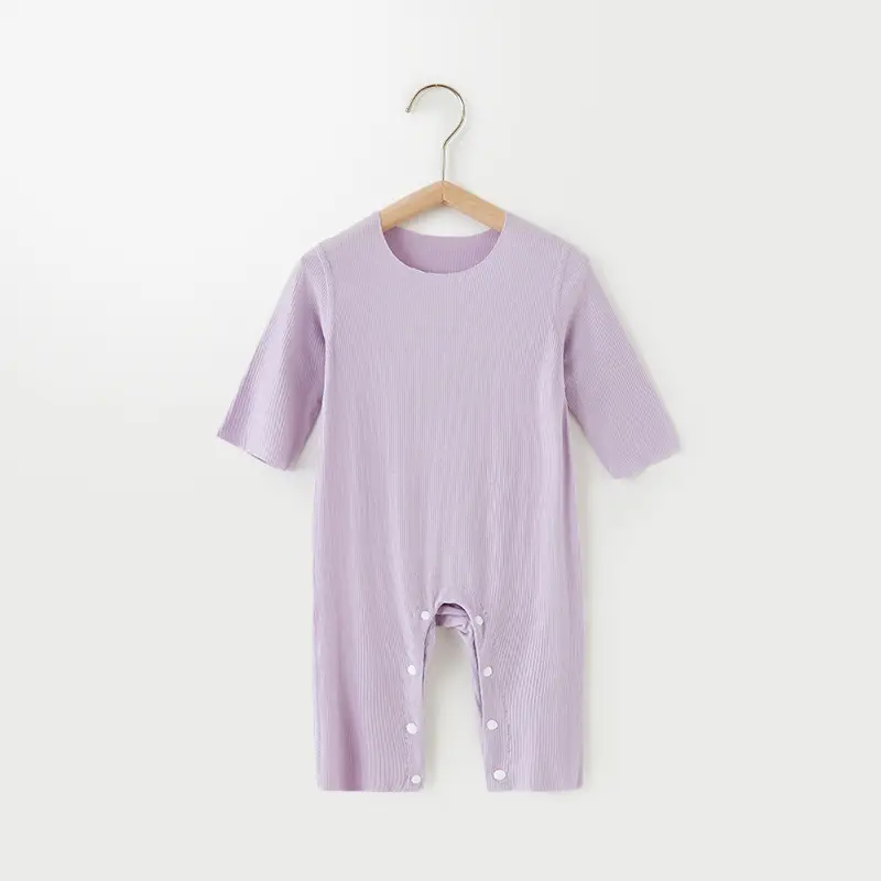 Baby's Green Striped Summer Jumpsuit Modal Fabric - Image 6
