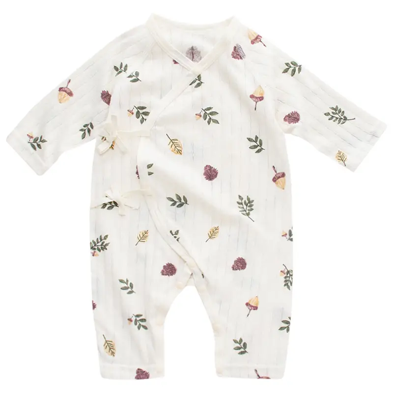 Newborn Pure Cotton Long-Sleeve Romper with Butterfly Print - Image 15