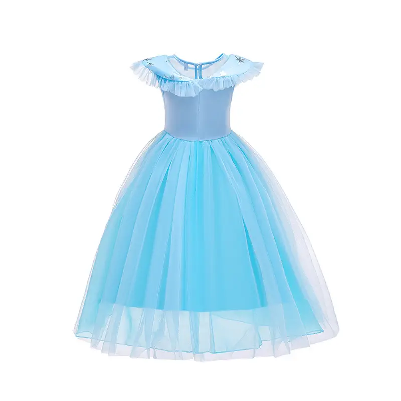 2023 Elsa Princess Dress Blue Puff Fairy Dress — feature 14