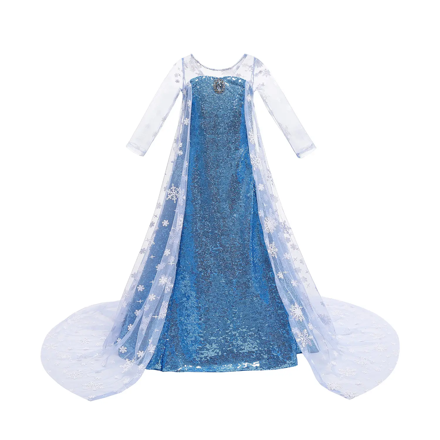 2023 Elsa Princess Dress Blue Puff Fairy Dress - Image 4
