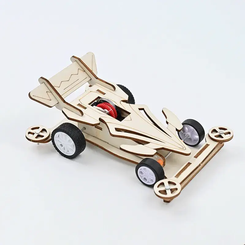 Wooden Pull-Wire Trolley Back Car STEM Toy