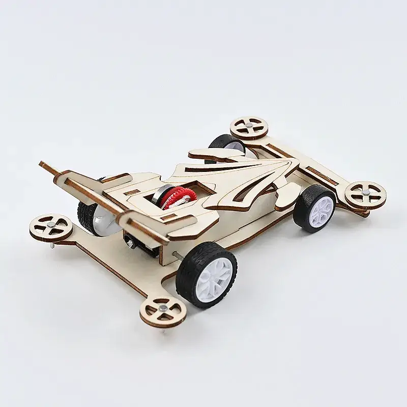 Wooden Pull-Wire Trolley Back Car STEM Toy