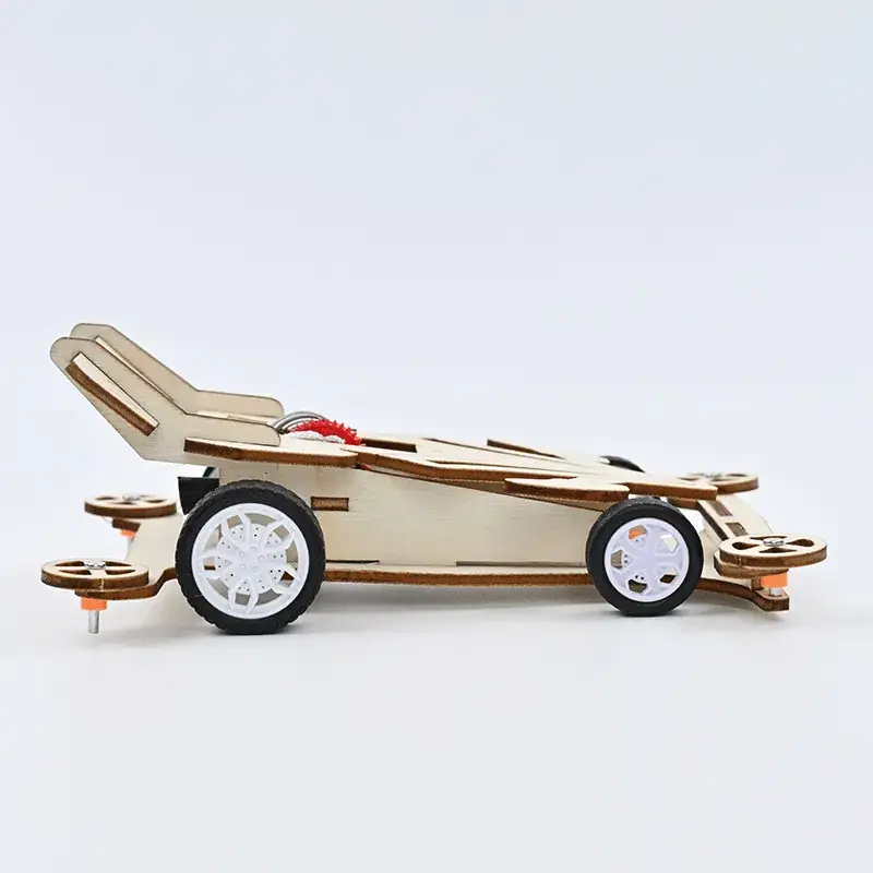 Wooden Pull-Wire Trolley Back Car STEM Toy
