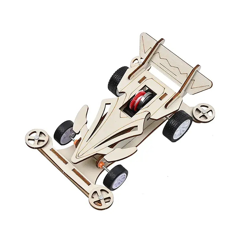 Wooden Pull-Wire Trolley Back Car STEM Toy
