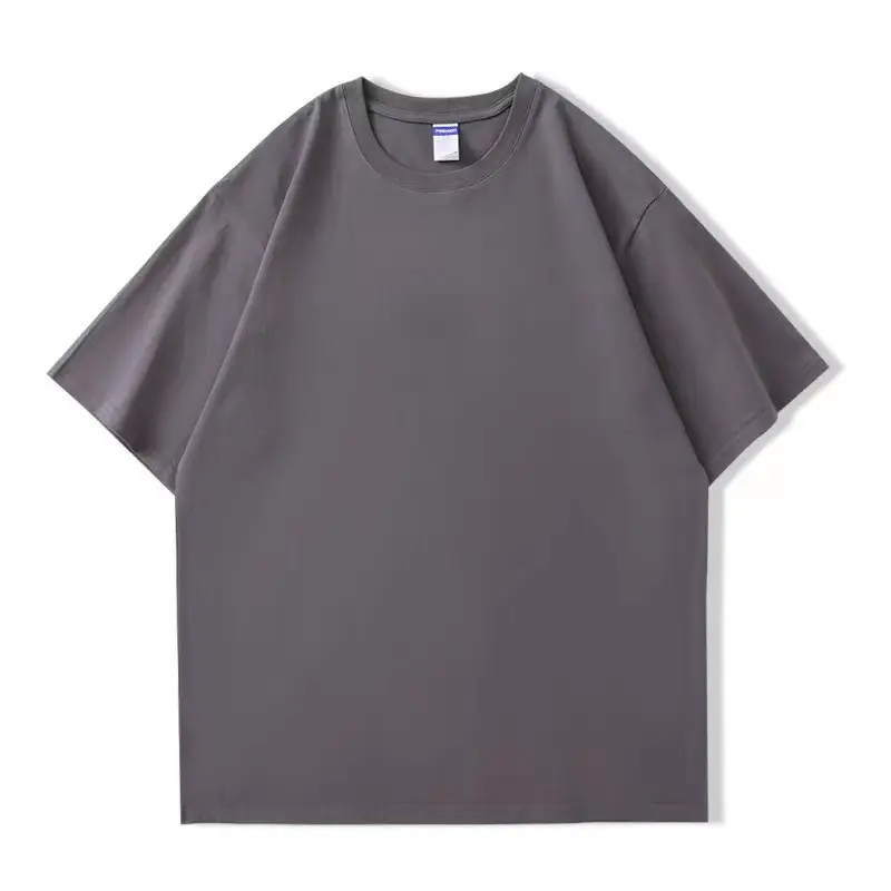 Men Grey Cotton Crewneck T-Shirt Large 260g