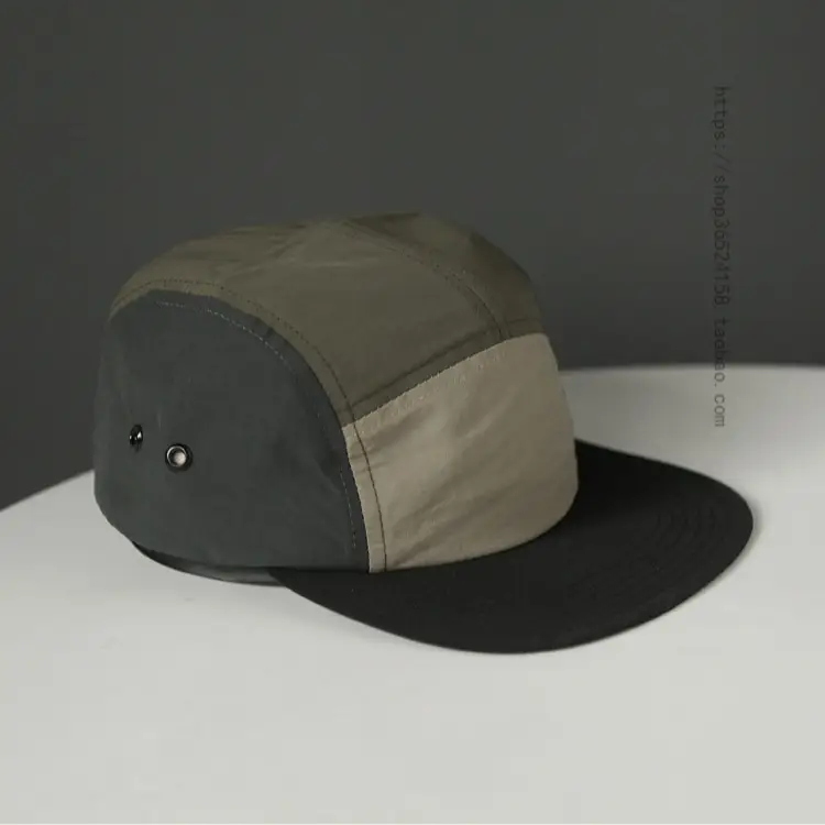 Korean Style Grey Beige Cap with 5 Buttons
