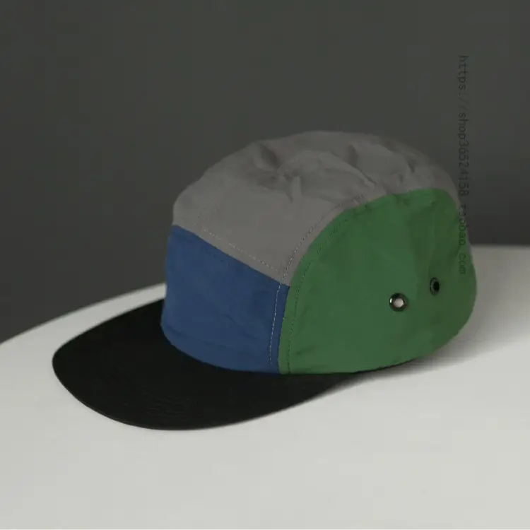Korean Style Grey Beige Cap with 5 Buttons