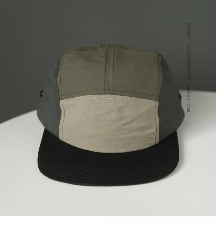 Korean Style Grey Beige Cap with 5 Buttons — feature 1