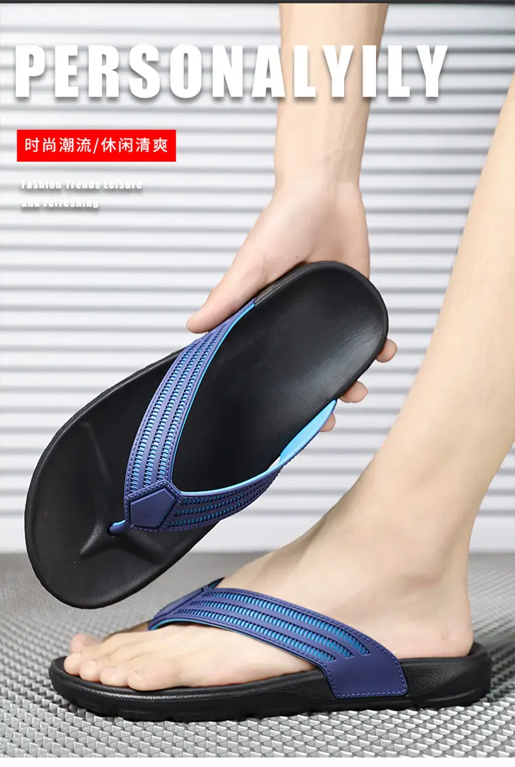 Men Black Stripe Flip Flops 39-45 — feature 3
