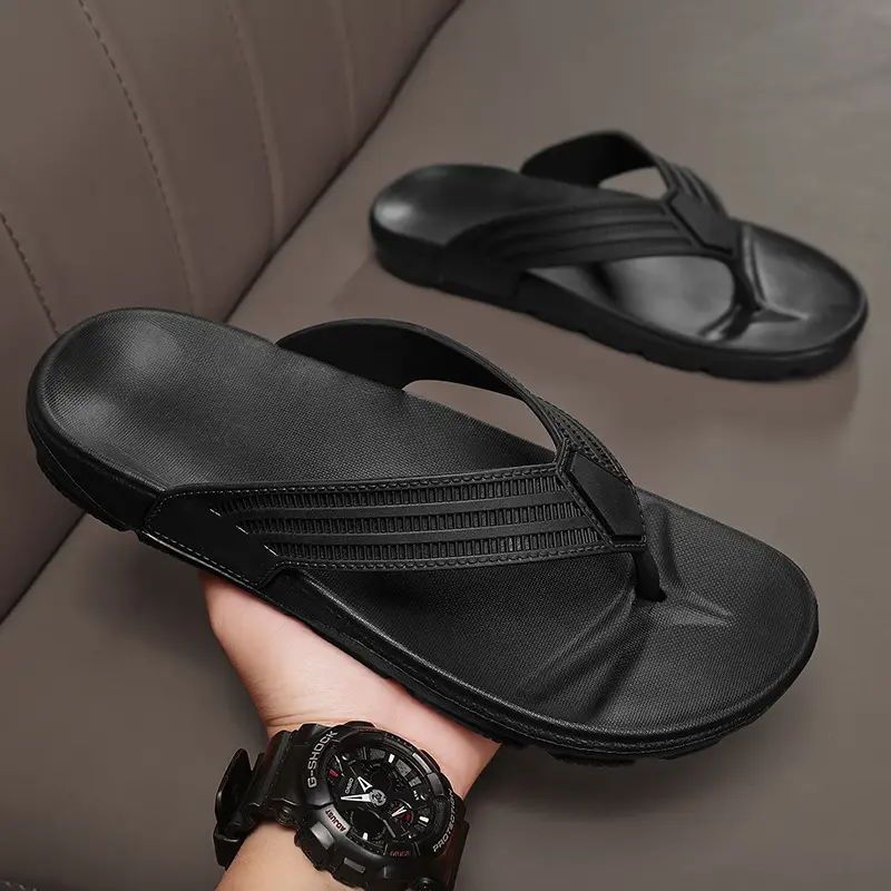 Men Black Stripe Flip Flops 39-45