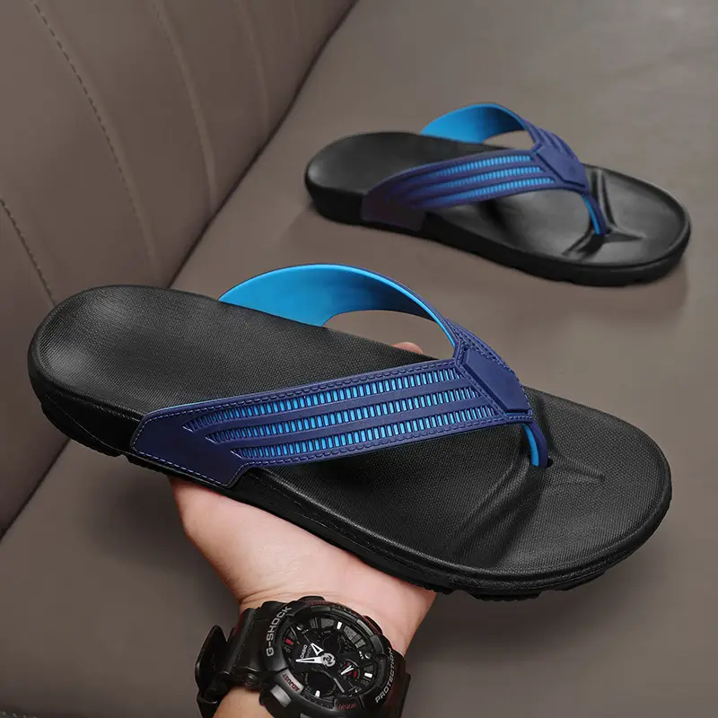 Men Black Stripe Flip Flops 39-45