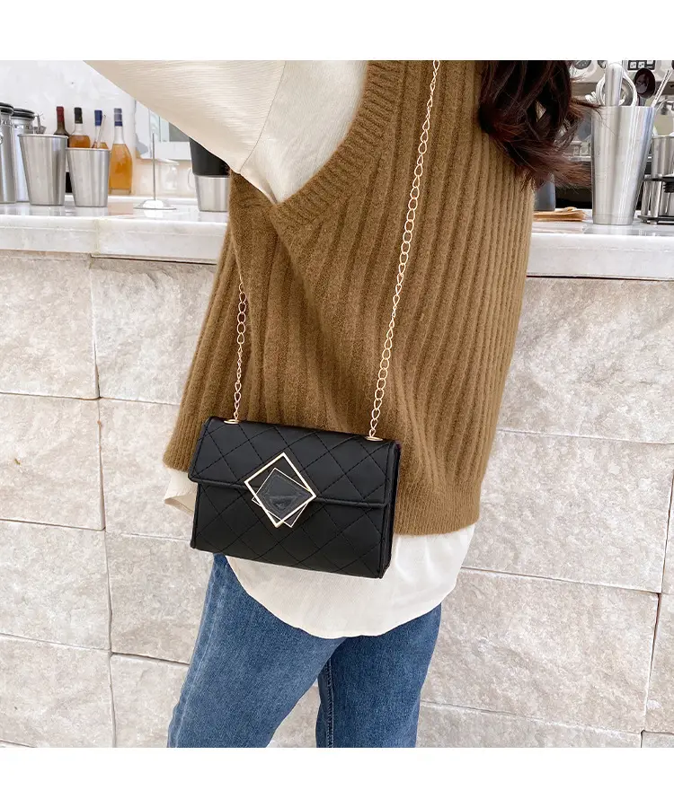 Pink Quilted Chain Shoulder Bag for Women — feature 14