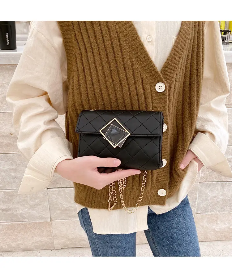 Pink Quilted Chain Shoulder Bag for Women — feature 18
