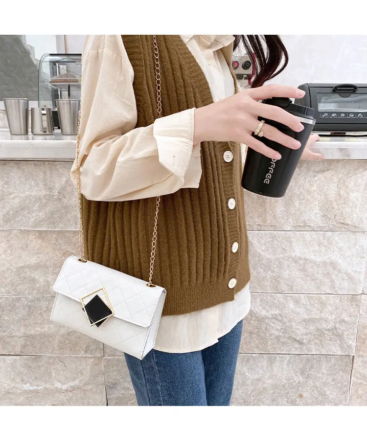 Pink Quilted Chain Shoulder Bag for Women — feature 20