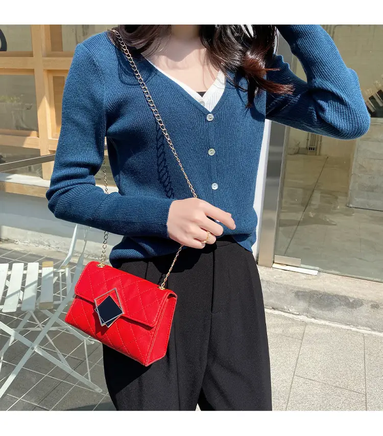 Pink Quilted Chain Shoulder Bag for Women — feature 25