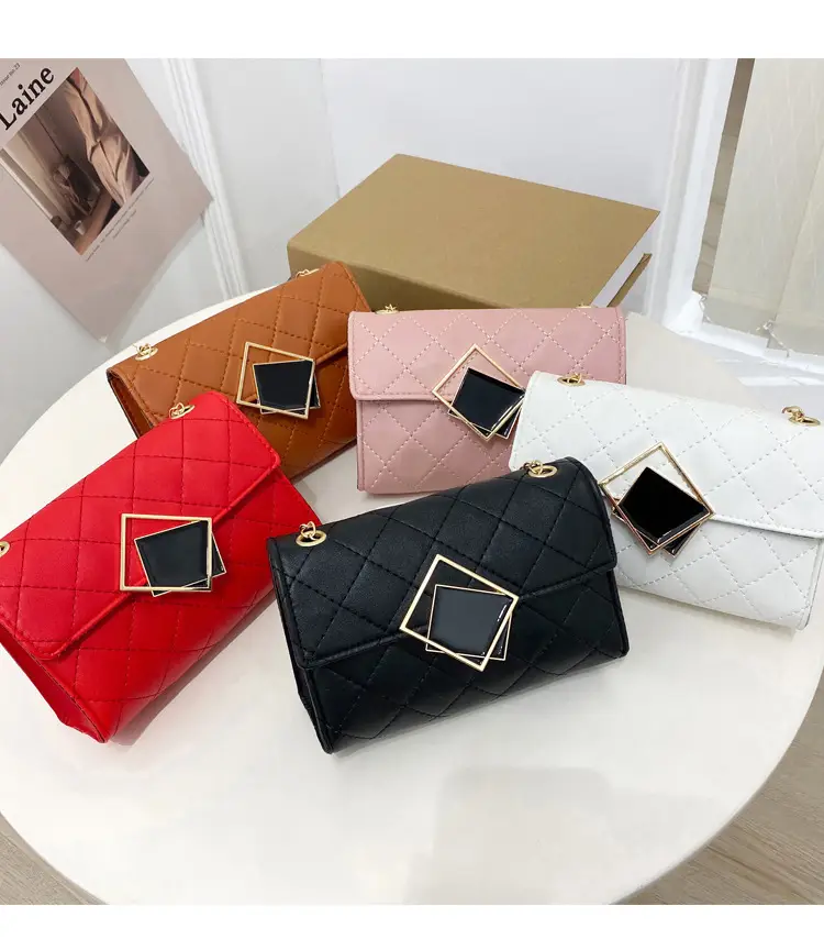 Pink Quilted Chain Shoulder Bag for Women — feature 27
