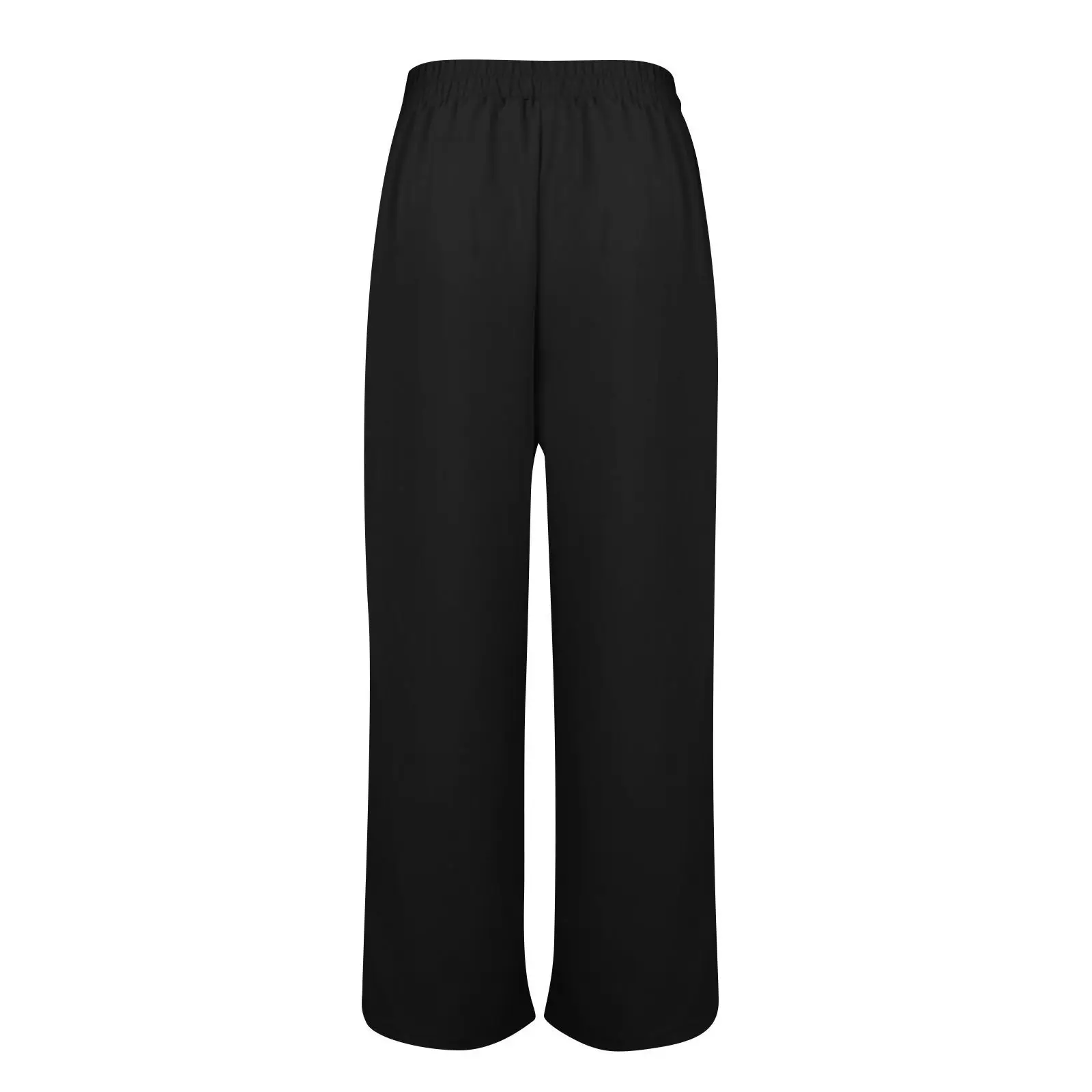 Women's Elastic Waist Lace-Up Loose Pants Gray — feature 14