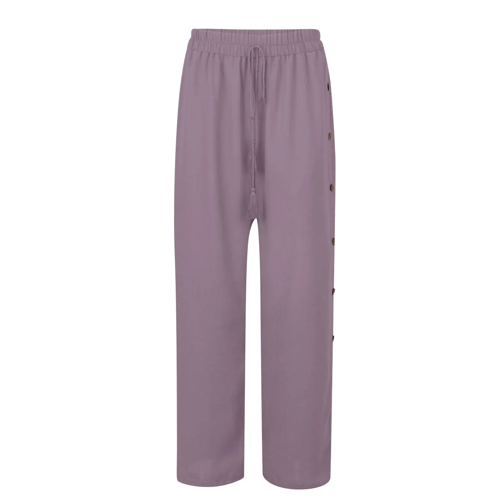 Women's Elastic Waist Lace-Up Loose Pants Gray — feature 23