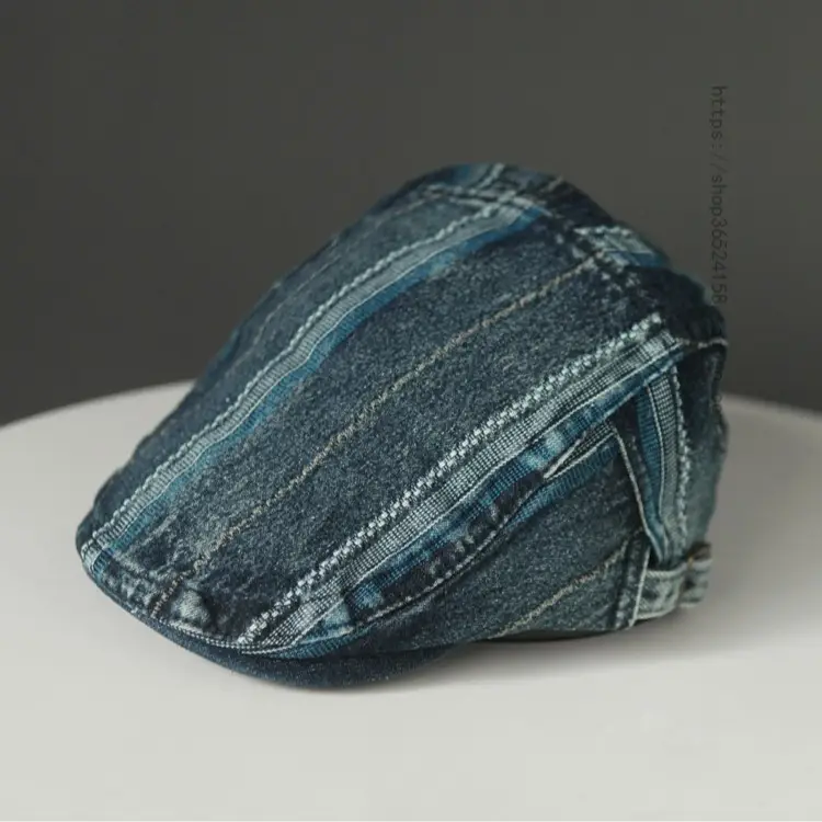 Denim Retro Progressive Cap for Men Spring Summer - Image 5