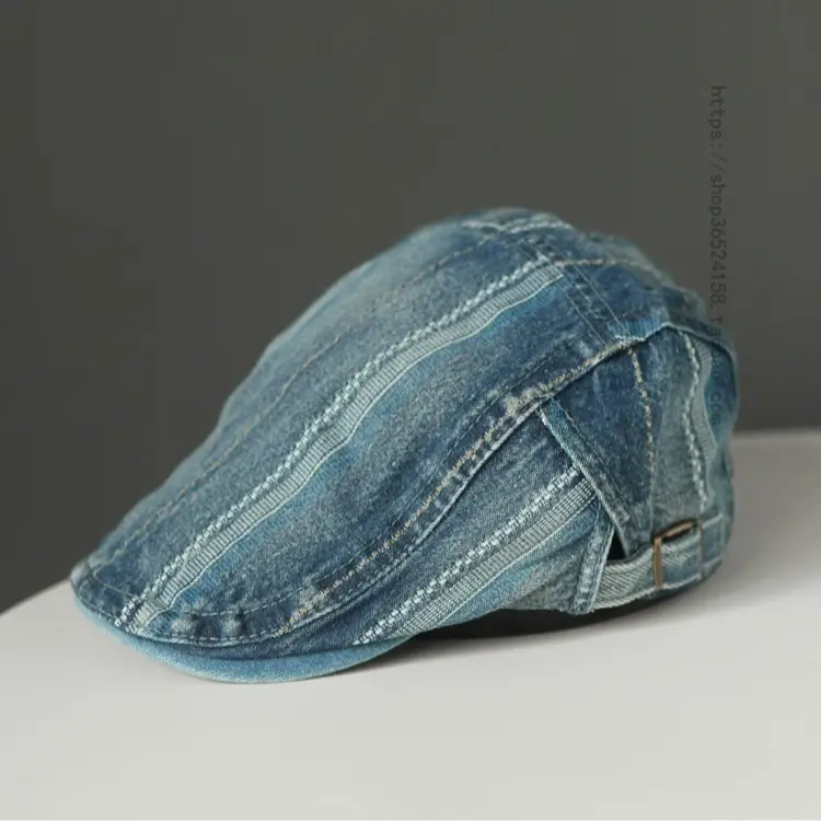 Denim Retro Progressive Cap for Men Spring Summer - Image 7