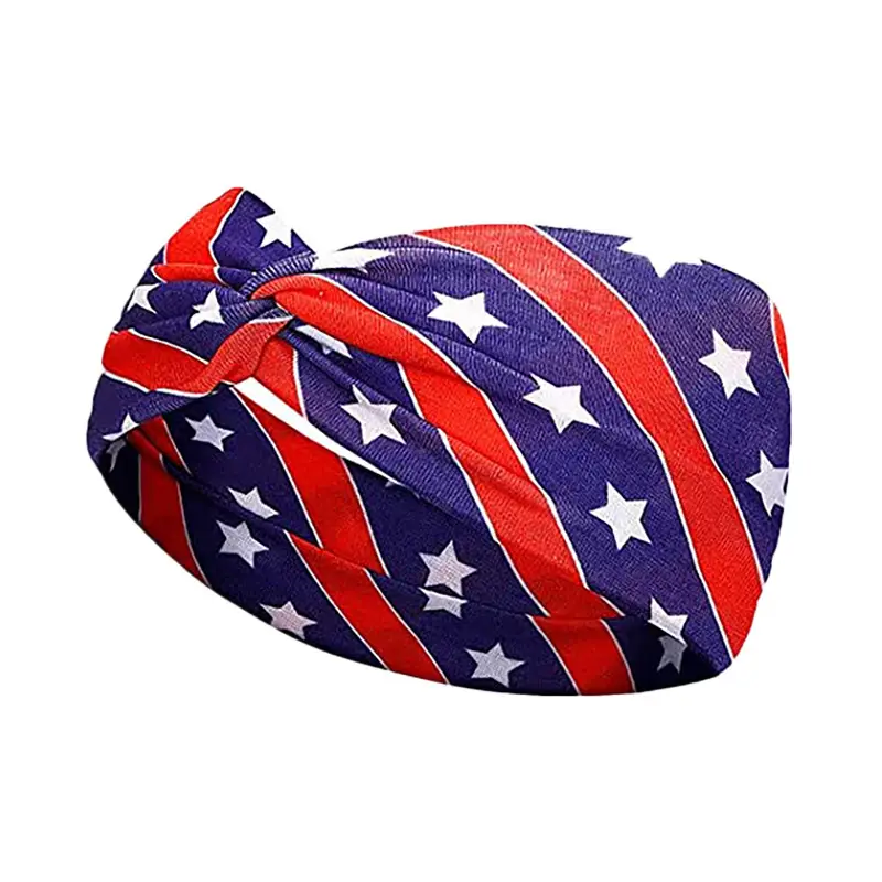 US Flag Star Element Retro Knot Yoga Hair Band - Image 10