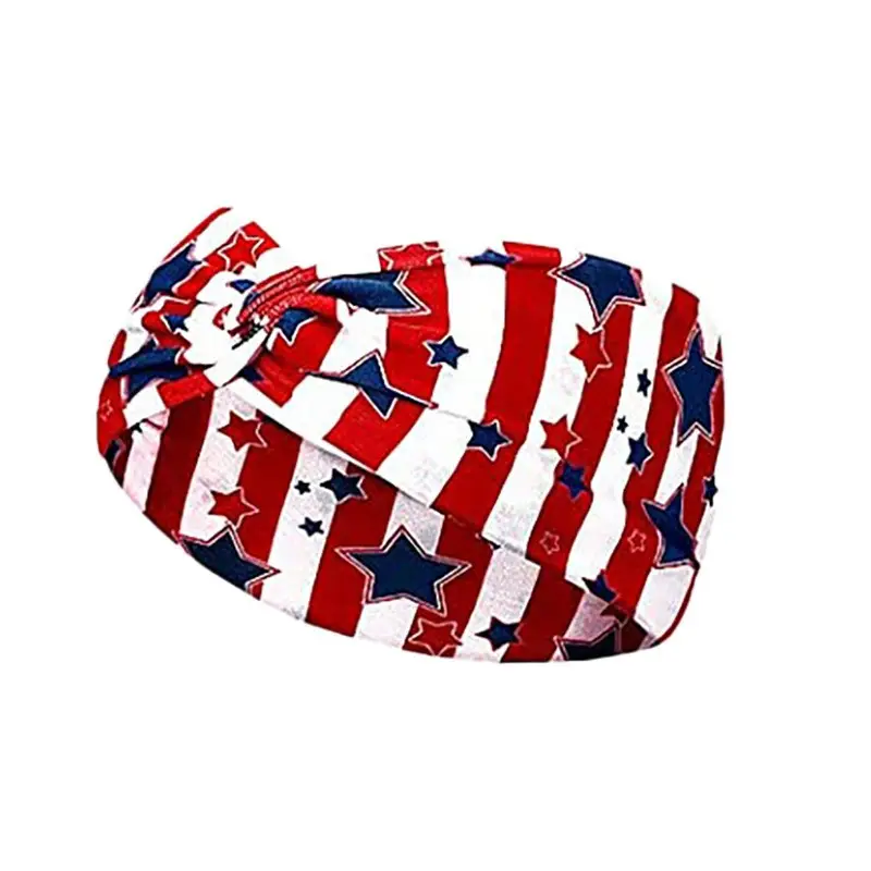 US Flag Star Element Retro Knot Yoga Hair Band - Image 11