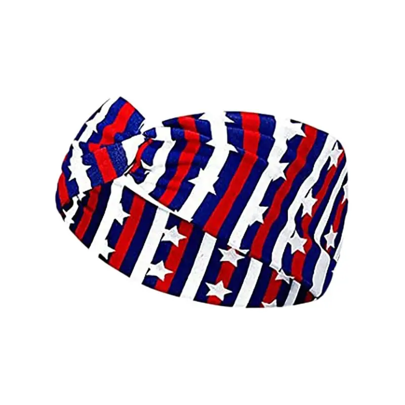 US Flag Star Element Retro Knot Yoga Hair Band - Image 12