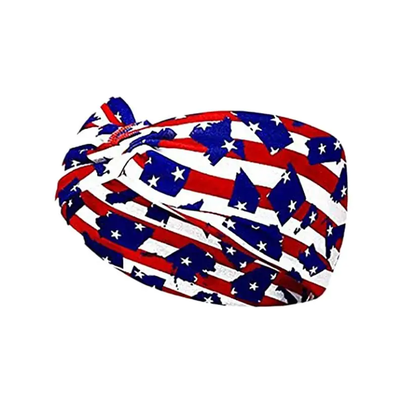 US Flag Star Element Retro Knot Yoga Hair Band - Image 13